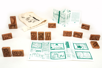 DWOOD Zvířata v ZOO 14 dílů - doplněk k dřevěné stavebnici s příběhem - v pytlíku