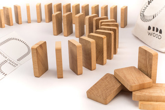 DWOOD Dřevěná stavebnice 2v1 Domi 50 dílů