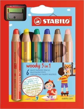 STABILO woody 3 in 1 6 ks Puzdro s strúhadlom