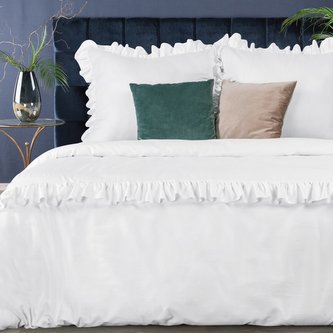 Povlečení SEINA bílá 100% saténová bavlna 1x 200x220 cm, 2x povlak 70x80 cm francouzské povlečení MyBestHome