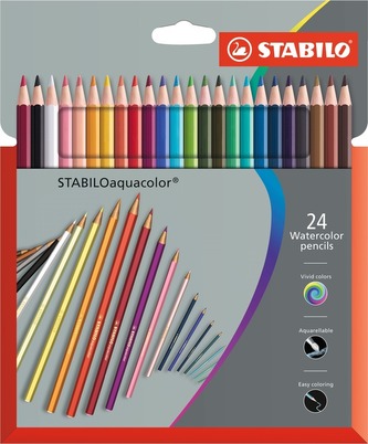 STABILOaquacolor 24 ks Kartónové Puzdro Prémium