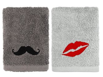 RUČNÍKY S VÝŠIVKOU KNÍR A ÚSTA 50X90CM