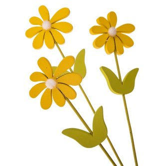 Dřevěný zápich - kytka - sada 3ks, 8/96