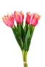Kytice 9 střapatých tulipánů 39,5 cm, tmavě růžová