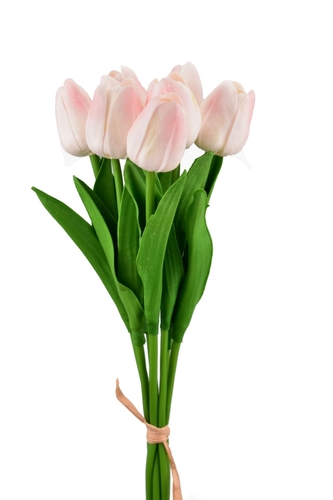 Kytice 7 tulipánů 34,5 cm, lososová