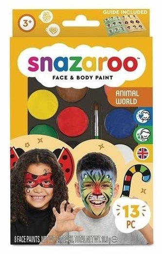 Barvy na obličej 13ks - Zvířecí svět v krabičce 15x25cm karneval