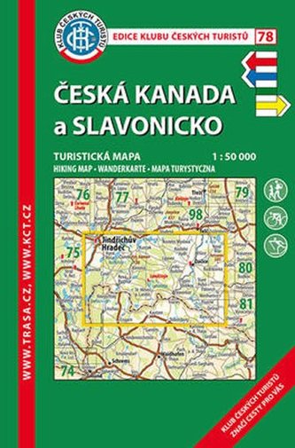 Česká Kanada,Slavonicko /KČT 78 1:50T Turistická mapa