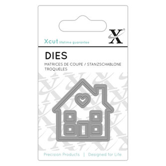 DOCRAFTS Xcut vyřezávací  kovové šablony - dům se srdíčkem 2 ks