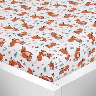 Prostěradlo jersey s elastanem - lištičky - 60x120 cm