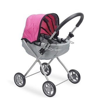 Wózek głęboki różowo-szary