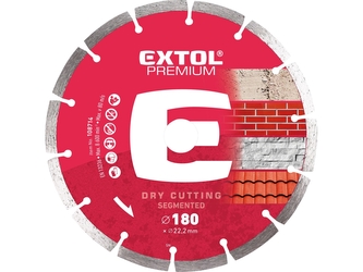 EXTOL PREMIUM kotouč diamantový řezný segmentový - suché řezání, O 180x22,2x2,5mm