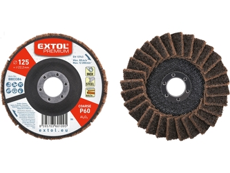 EXTOL PREMIUM kotouč lamelový šikmý z brusného korundového rouna, O 125mm, P60-hrubý