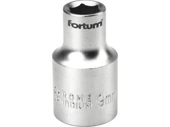 FORTUM hlavice nástrčná 1/2", 9mm, L 38mm, 61CrV5
