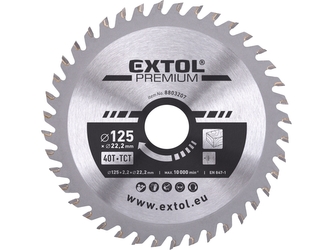 EXTOL PREMIUM kotouč pilový s SK plátky, O125x2,2x22,2mm, 40T