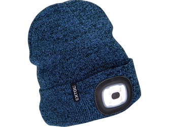 čiapka s čelovkou 4x45lm, USB nabíjanie, modrá/čierna, univerzálna veľkosť