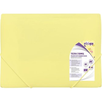 Teczka z gumką A4 PP pastel żółta STRIGO