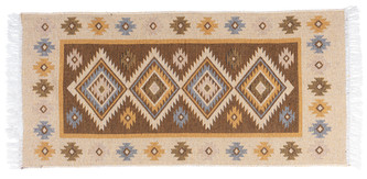 Kusový oboustranný vzorovaný koberec KILIM - ROMBY medová 80x150 cm Multidecor