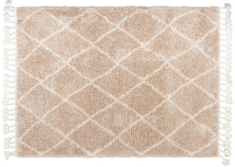 Kusový vzorovaný koberec s třásněmi PELUSH ROMBI béžová 80x140 cm Multidecor