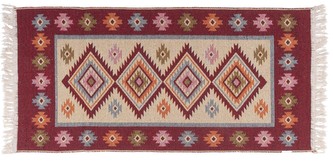 Kusový oboustranný vzorovaný koberec KILIM - ROMBY vínová 120x180 cm Multidecor