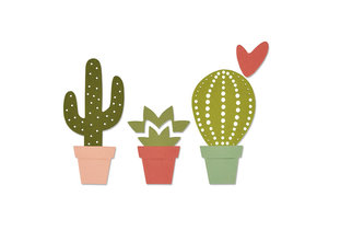 SIZZIX Thinlits vyrezávacie kovové šablóny - kaktusy 6 ks