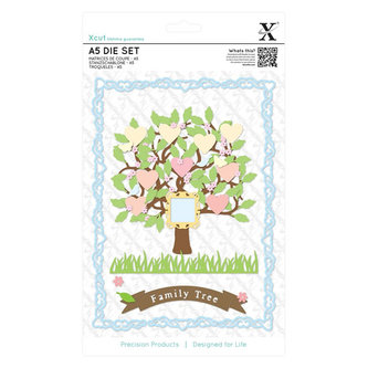DOCRAFTS Xcut vyřezávací  kovové šablony A5 - rodinný strom 15 ks