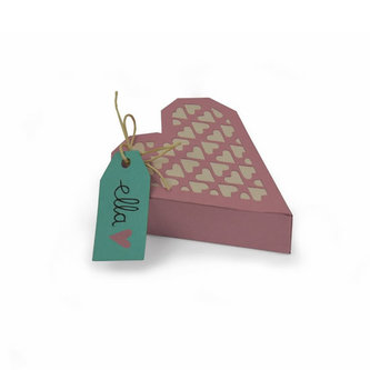 SIZZIX Thinlits vyrezávacie kovové šablóny - krabička srdca 4 ks