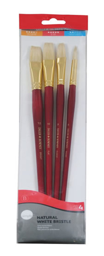 Daler - Rowney SIMPLY sada štětců 4 ks - olej, vlas prasečí štětina, krátká ručka #3