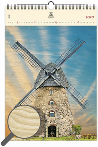 Luxusní dřevěný kalendář 2020 Windmill