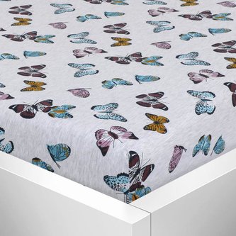 Prostěradlo jersey s elastanem - motýlci - 60x120 cm