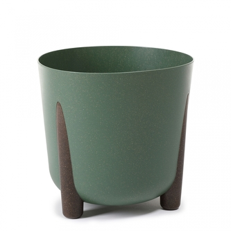 Plastový květináč Frida eco wood 255 mm, zelená lesní