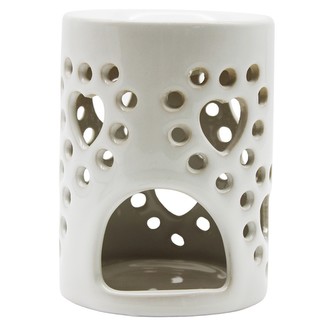 HOME ELEMENTS Aromalampa 11,5 cm, Srdce, bílá