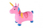 Hopsadlo jednorožec skákací gumový výška sedla 28cm ružové v sáčku