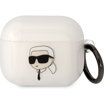 Karl Lagerfeld 3D Logo NFT Karl Head TPU pouzdro Airpods 3 bílé