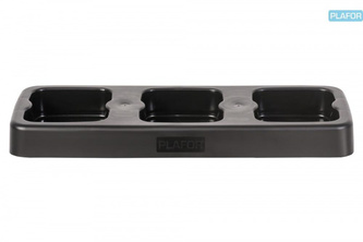 Základna pro koše na tříděný odpad Fit Bin 3 x 53 l, černá