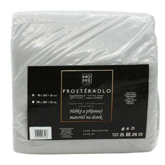 HOME ELEMENTS Prostěradlo 90*200, stříbrné