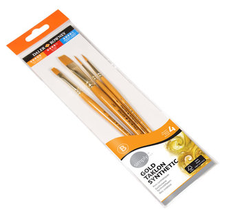 Daler - Rowney SIMPLY akryl Gold Taklon sada štětců 4 ks - syntetický vlas, krátká ručka #3
