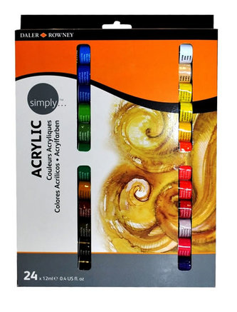 Daler - Rowney SIMPLY sada akrylových barev 24 x 12 ml