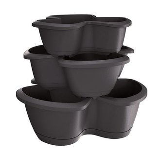 Kvetináč Prosperplast RESPANA TRIO na bylinky antracit