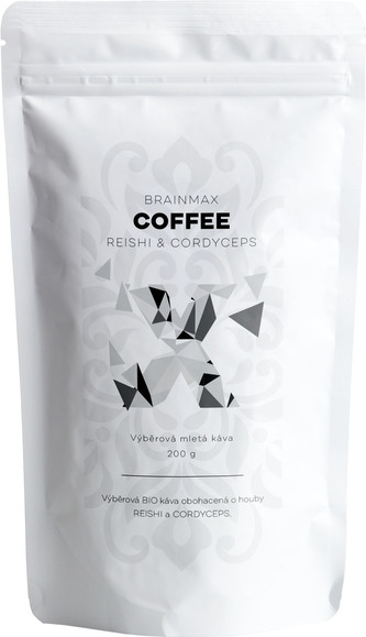 BrainMax Coffee, BIO Káva s vitálními houbami, Reishi & Cordyceps, 200g