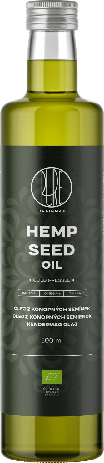 Brainmax Pure Olej z konopných semínek, BIO, 500 ml Brainmax Pure Olej z konopných semínek, BIO, 500 ml