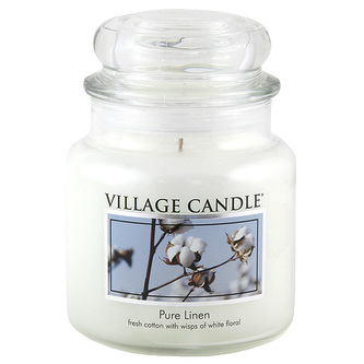 Sviečka v sklenenej dóze Village Candle, Čistá bielizeň, 454 g