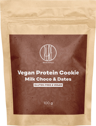 BrainMax Pure Vegan Protein Cookie, Mléčná čokoláda & Datle, 100 g BrainMax Pure Vegan Protein Cookie, Mléčná čokoláda & Datle, 100 g