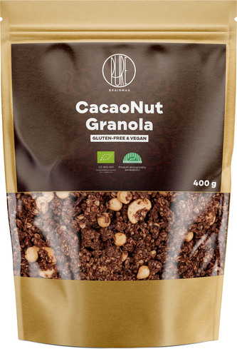 BrainMax Pure CacaoNut Granola, Kakao a Lískový ořech, BIO, 400 g