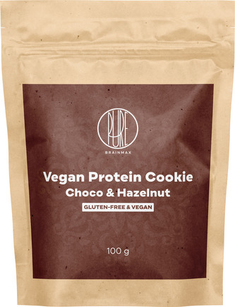 BrainMax Pure Vegan Protein Cookie, Mléčná čokoláda & Lískový ořech, 100 g BrainMax Pure Vegan Protein Cookie, Mléčná čokoláda & Lískový ořech, 100 g