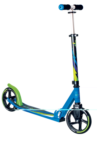 Koloběžka skládací muuwmi (zeleno-modro-černá), průměr kol 205mm