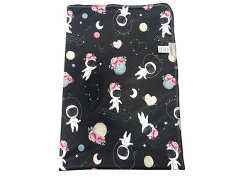 Přebalovací podložka (PUL) - Valentina ve vesmíru, bledě růžový velur