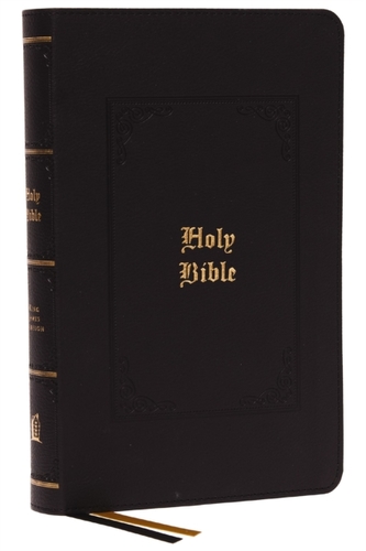 KJV, Personal Size Large Print Reference Bible, Vintage Series, Leathersoft, Black, Red Letter, Thumb Indexed, Comfort P