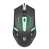 Defender Myš Hit MB-601, 1200DPI, optická, 4tl., drátová USB, černá, herní, podsvícená