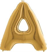 Nafukovací balónek písmeno A zlaté 102 cm - Grabo