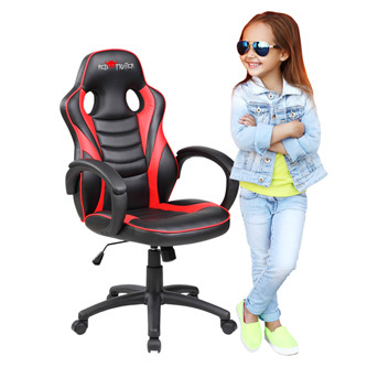 Dětská herní židle Red Fighter C6, černo-červená